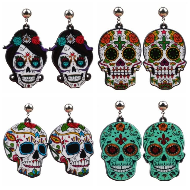 Halloween Jewelry Acrylic Personal Skull Earrings Reluova