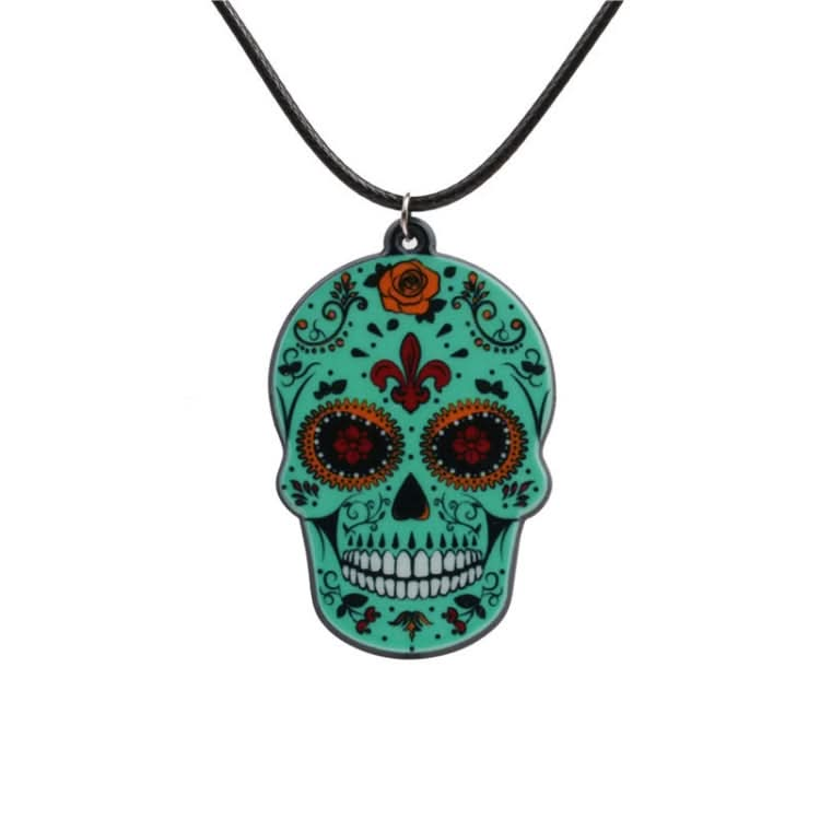 Halloween Skull Necklace Acrylic Personalized Pendant Jewelry Reluova