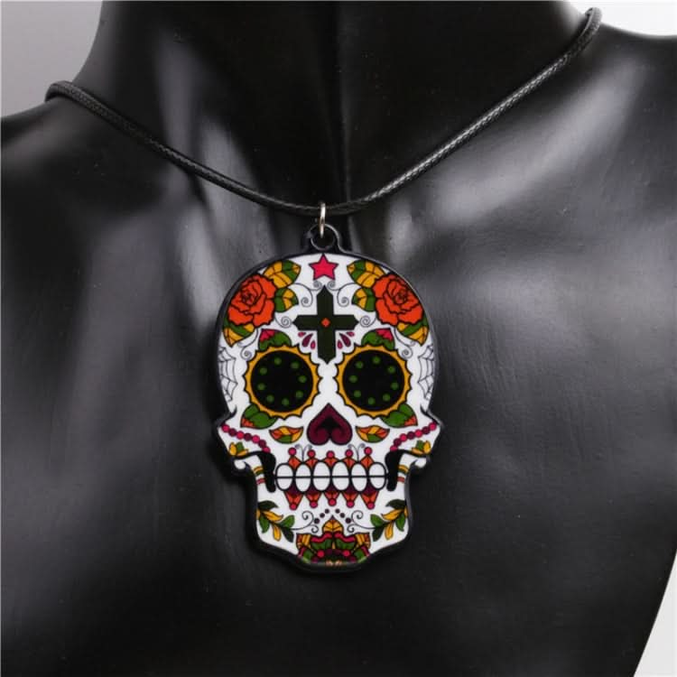 Halloween Skull Necklace Acrylic Personalized Pendant Jewelry Reluova