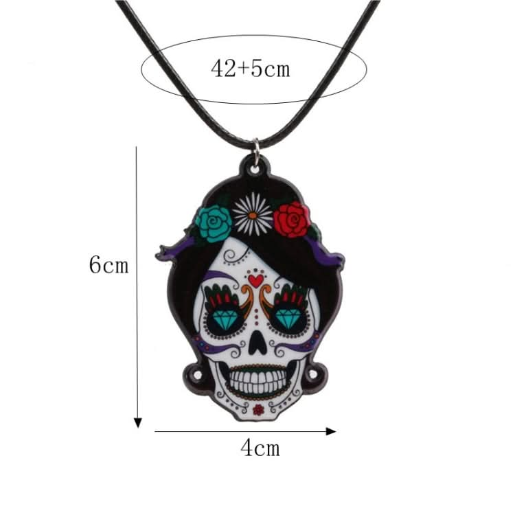 Halloween Skull Necklace Acrylic Personalized Pendant Jewelry Reluova