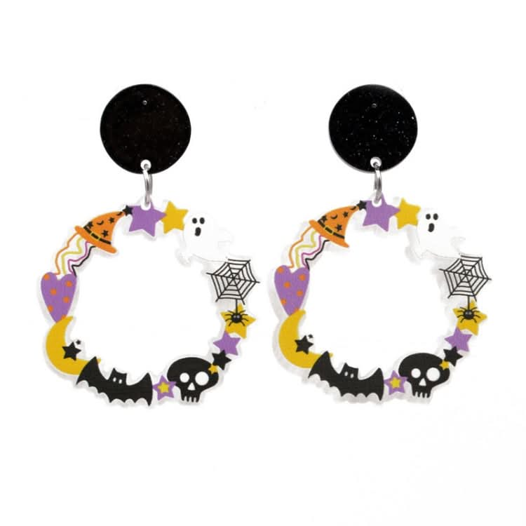 Halloween Acrylic Earrings Personality Festive Jewelry, Style: E000173 Love Reluova