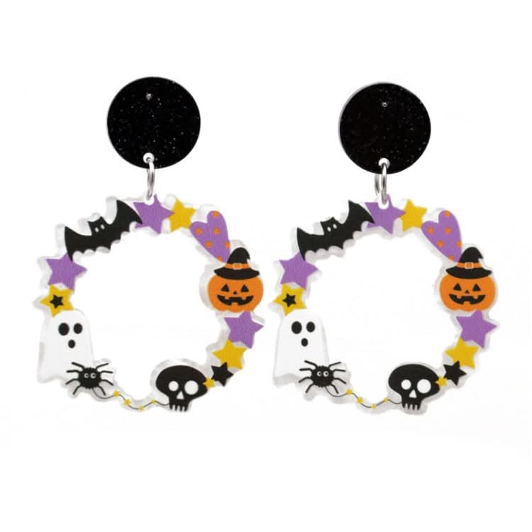 Halloween Acrylic Earrings Personality Festive Jewelry, Style: E000173 Love Reluova