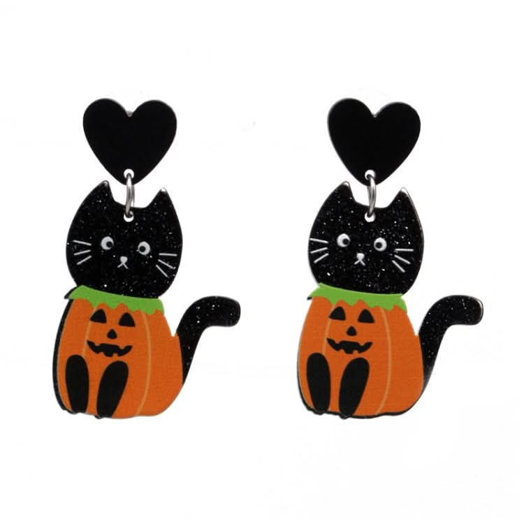 Halloween Acrylic Earrings Personality Festive Jewelry, Style: E000173 Love Reluova