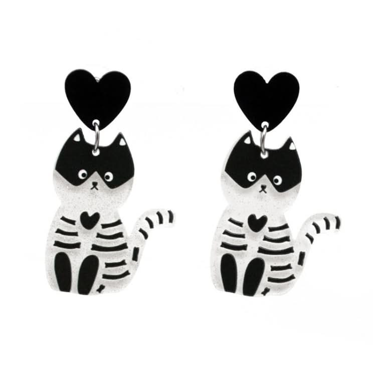 Halloween Acrylic Earrings Personality Festive Jewelry, Style: E000173 Love Reluova