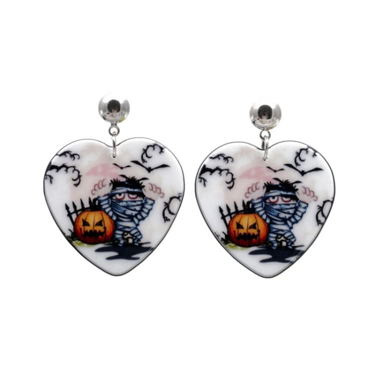 Halloween Acrylic Earrings Personality Festive Jewelry, Style: E000173 Love Reluova