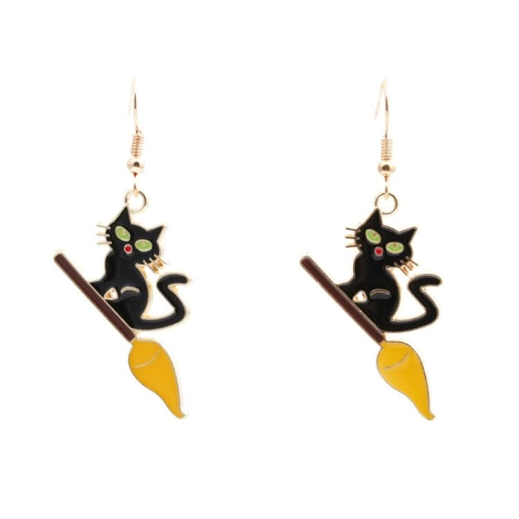 Funny Halloween Cat Exaggerated Earrings Necklace Assembly Reluova