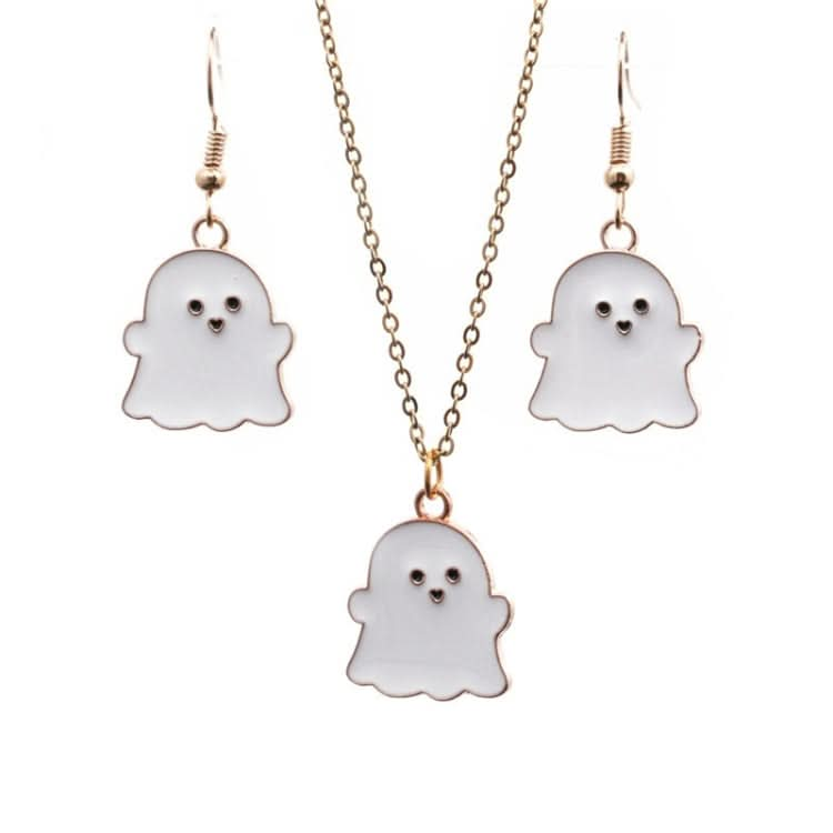 Halloween Jewelry Alloy Ghost Earrings Necklace Reluova