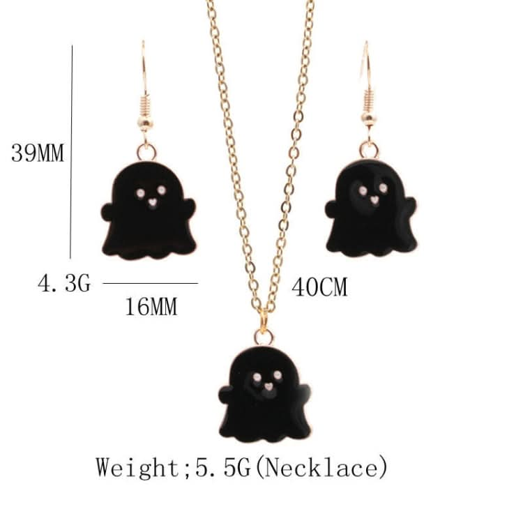 Halloween Jewelry Alloy Ghost Earrings Necklace Reluova