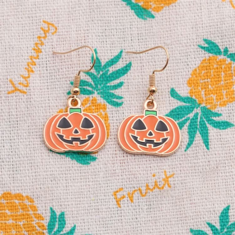 2 Sets Halloween Ghost Pumpkin Pendant Necklace Ears Personality Jewelry-Reluova