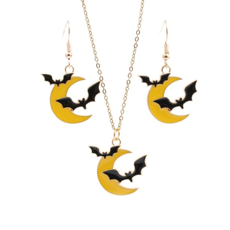 Halloween Personalized Alloy Electroplating Moon Bat Jewelry Reluova