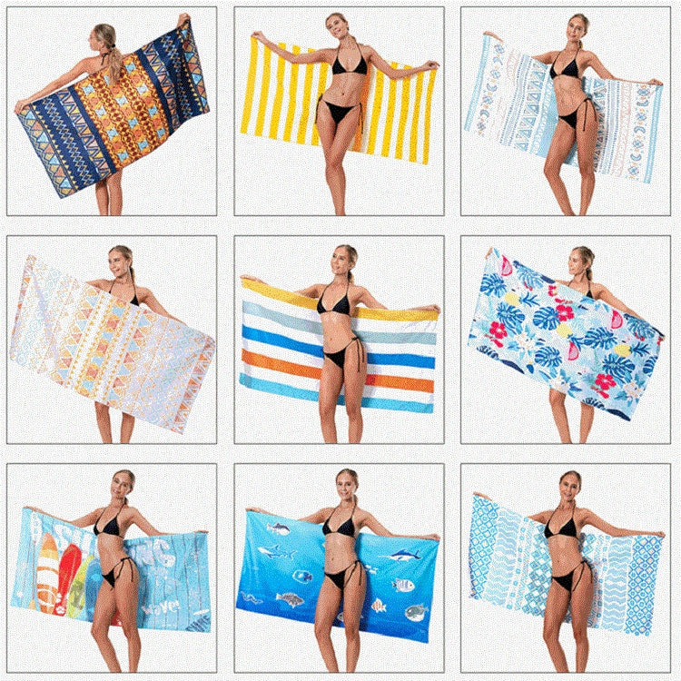 Printed Solid Color Beach Vacation Swimming Bath Towel Beach Towel Reluova