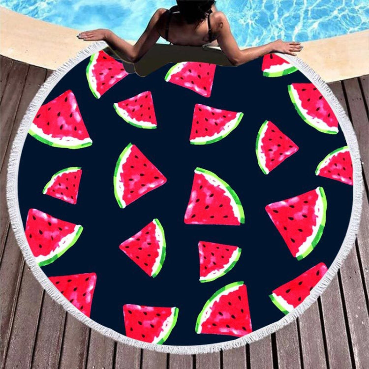 Microfiber and Fringed Soft Comfortable Circular Print Beach Towel Reluova