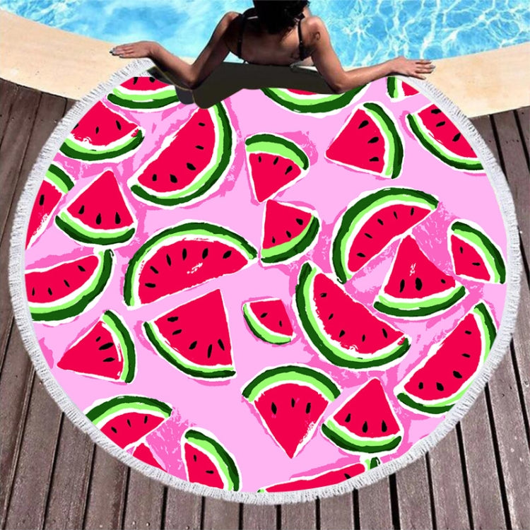 Microfiber and Fringed Soft Comfortable Circular Print Beach Towel Reluova