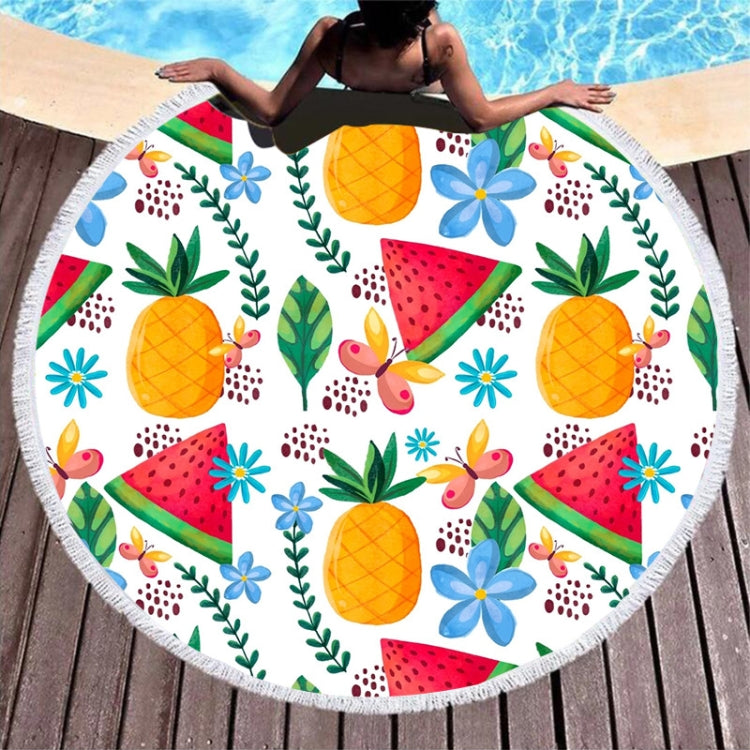 Microfiber and Fringed Soft Comfortable Circular Print Beach Towel Reluova