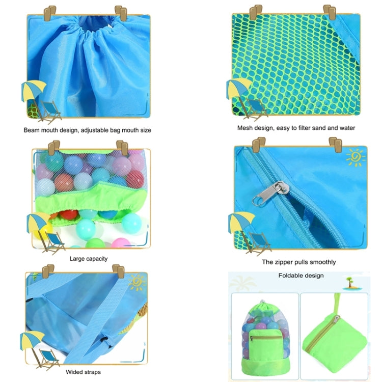 Double Shoulder Mesh Backpack Toy Storage Beach Bag For Children Reluova