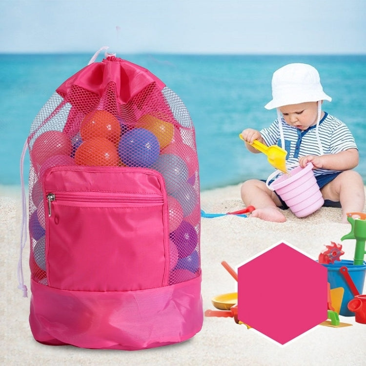 Double Shoulder Mesh Backpack Toy Storage Beach Bag For Children