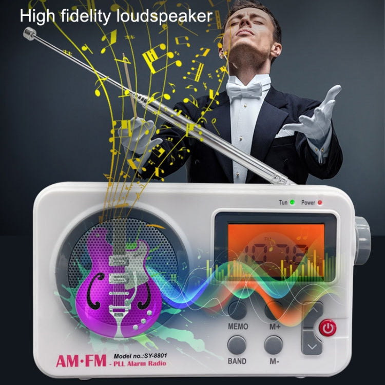 SY-8801 Portable Retro Radio HD LCD Screen Weight Bass Short Wave Radio