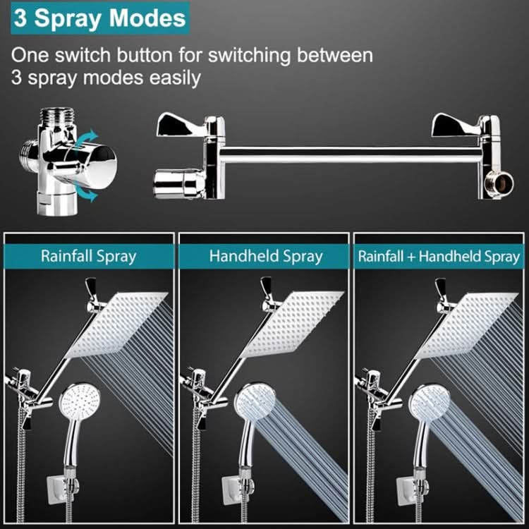 Pressurized Water-Saving Top Spray Handheld Dual Shower Set Reluova