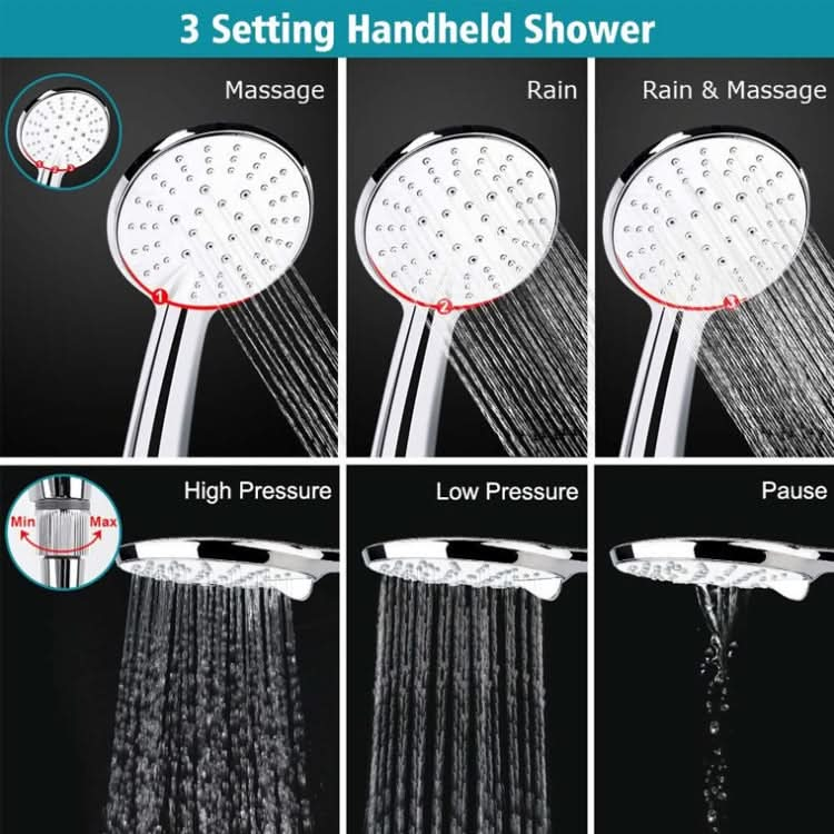 Pressurized Water-Saving Top Spray Handheld Dual Shower Set Reluova