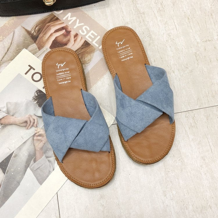 Summer Ladies Outdoor Flat Slippers Reluova