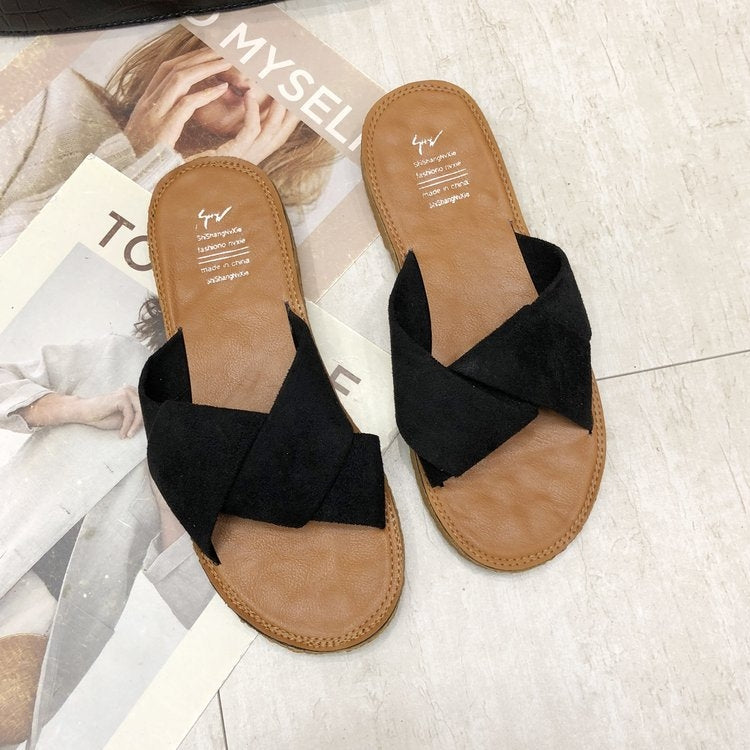 Summer Ladies Outdoor Flat Slippers Reluova