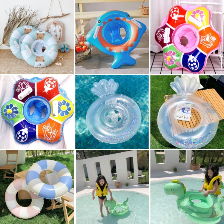 Children Adult Cartoon Inflatable Swimming Ring, Pattern: 60# Retro Striped Blue Pink Random Color Reluova