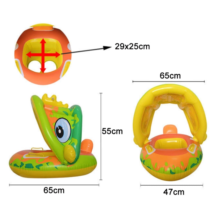 Baby Cartoon Animal Swimming Ring With Awning