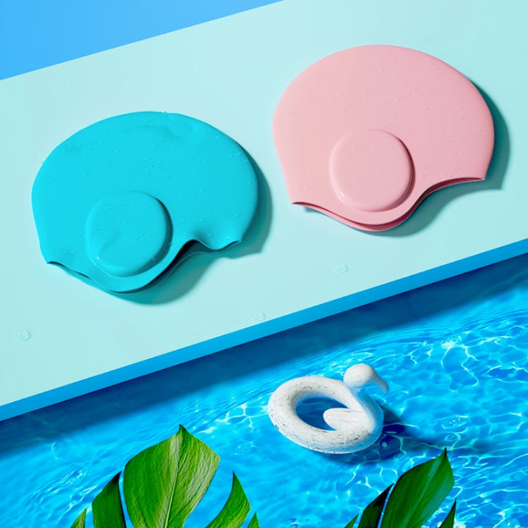 WAVE Waterproof Solid Color Ear Guard Silicone Swimming Cap