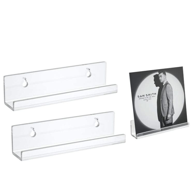 2 PCS Acrylic Record Rack Wall Mounted CD Display Stand-Reluova