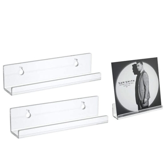 2 PCS Acrylic Record Rack Wall Mounted CD Display Stand