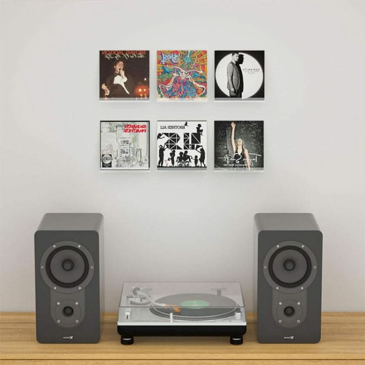 2 PCS Acrylic Record Rack Wall Mounted CD Display Stand