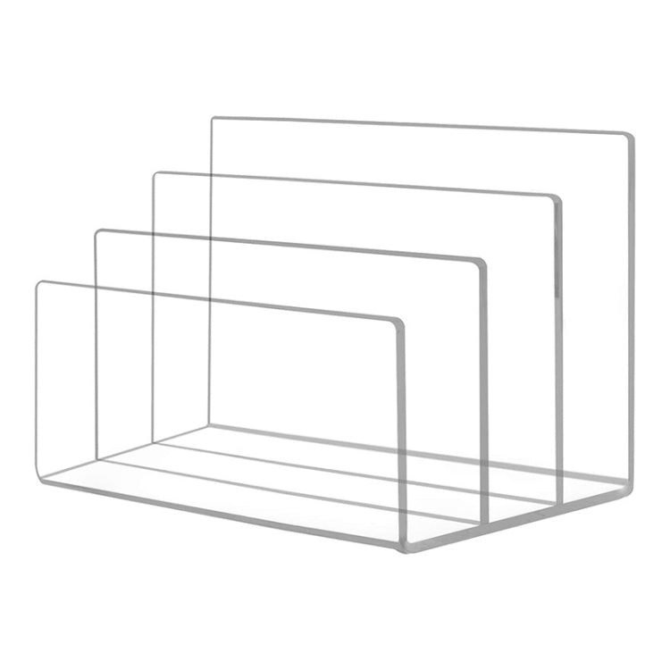 3 Grid Acrylic File Rack Transparent Storage Rack Book Display Rack My Store