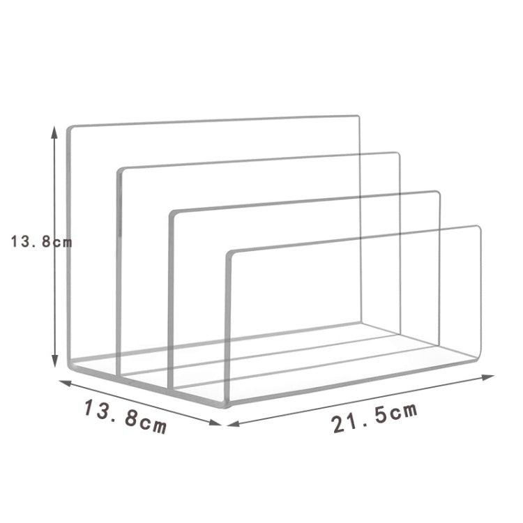 3 Grid Acrylic File Rack Transparent Storage Rack Book Display Rack My Store