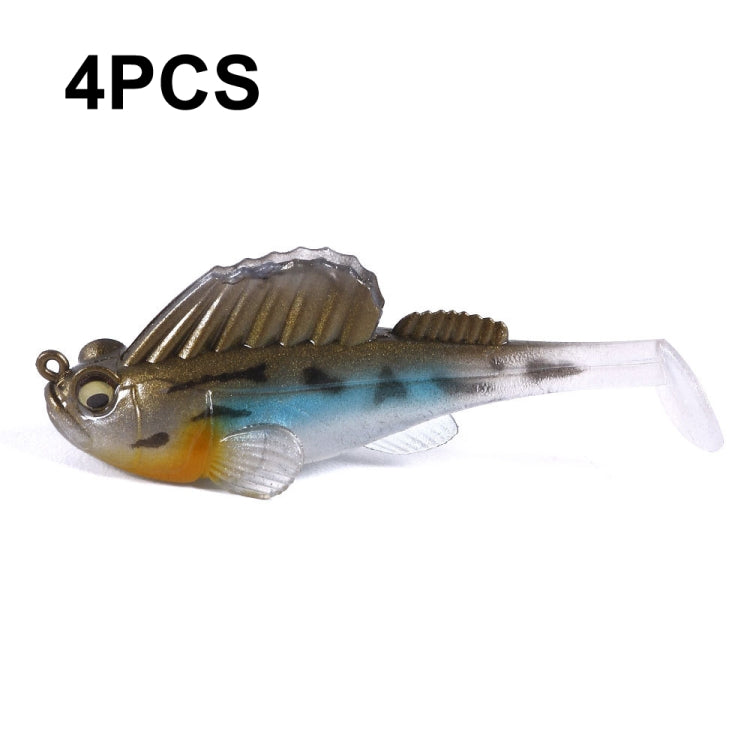 4 PCS HENGJIA SO062 Defense Bottom Tail 14g Jumping Fish Luya Soft Bait-Reluova