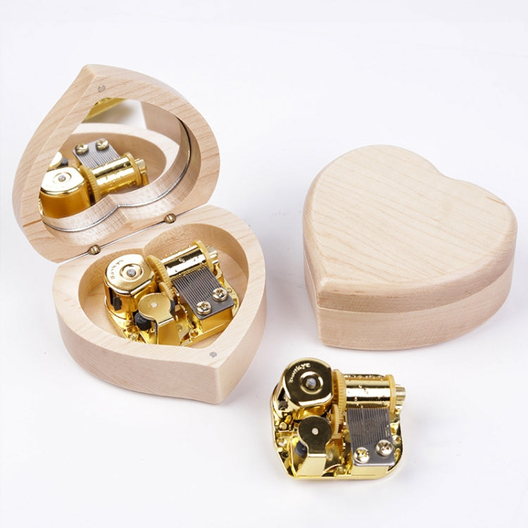 Wooden Heart Shape With Mirror Music Box Ornaments