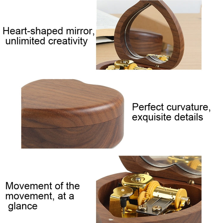 Wooden Heart Shape With Mirror Music Box Ornaments My Store