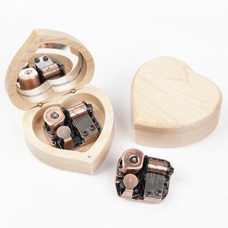 Wooden Heart Shape With Mirror Music Box Ornaments My Store