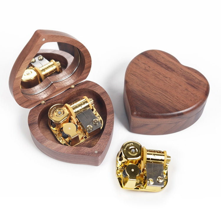 Wooden Heart Shape With Mirror Music Box Ornaments