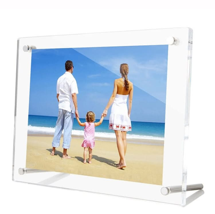 4x6 Inch Acrylic Photo Frame Transparent Frameless Desktop Photo Stand-Reluova