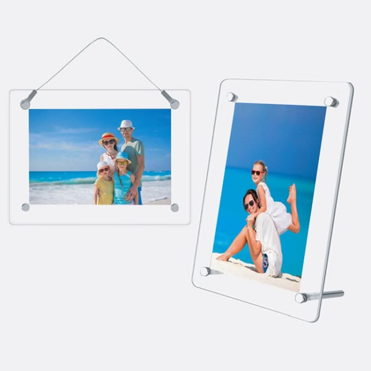 4x6 Inch Acrylic Photo Frame Transparent Frameless Desktop Photo Stand-Reluova