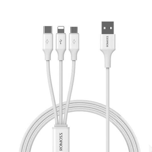 ROMOSS CB251V 3.5A USB To 8 Pin+Type-C+Micro USB 3 In 1 Charging Cable, Length: