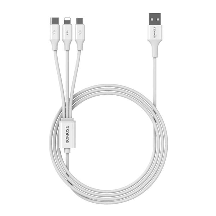 ROMOSS CB251V 3.5A USB To 8 Pin+Type-C+Micro USB 3 In 1 Charging Cable, Length: