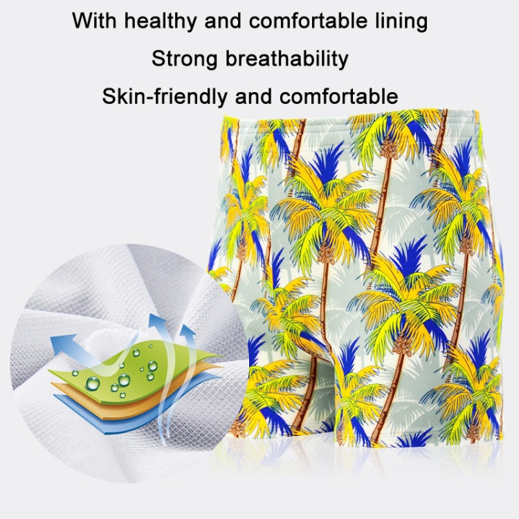 Men Fashion Print Anti Embarrassing Loose Boxer Swim Shorts