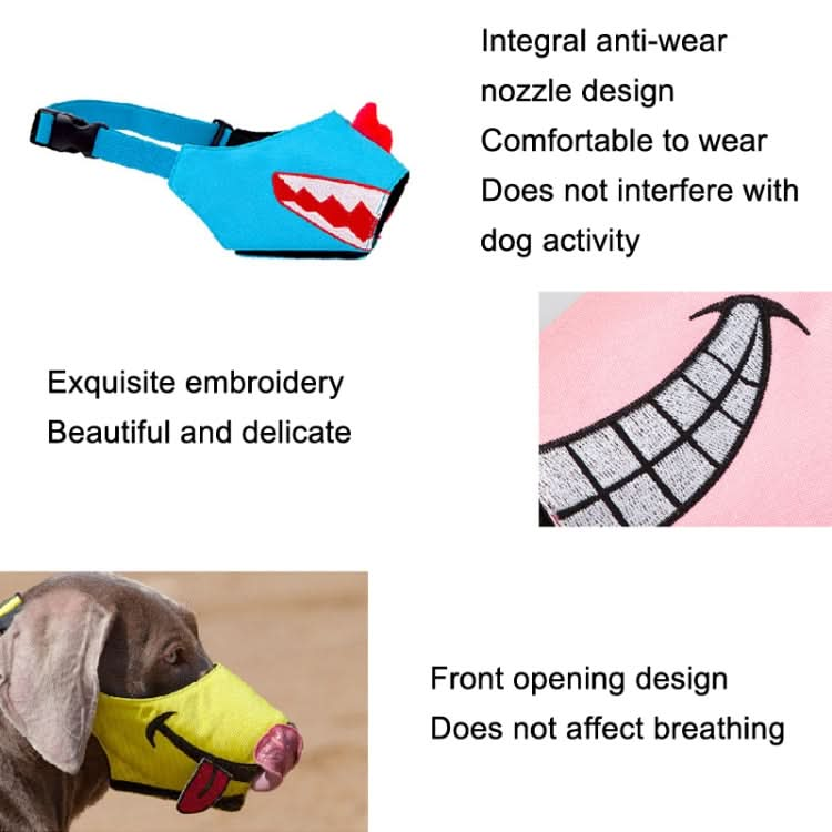 Cartoon Dog Mouth Cover Anti-Bite Nylon Dog Mask, Size: - Reluova