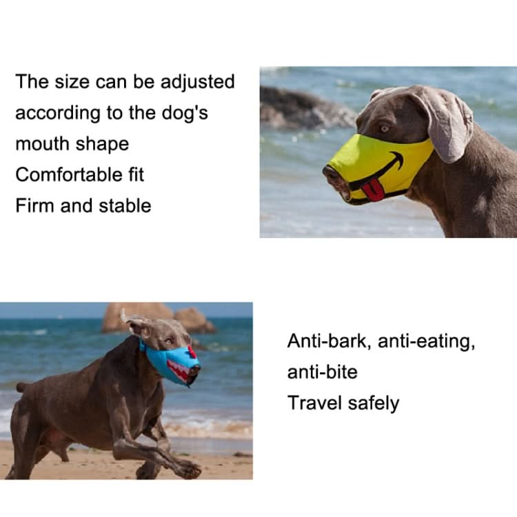 Cartoon Dog Mouth Cover Anti-Bite Nylon Dog Mask, Size: - Reluova