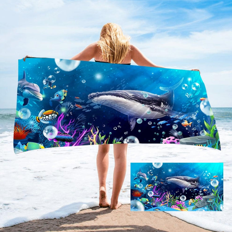 Seaside Portable Microfiber Beach Swim Printed Bath Towel