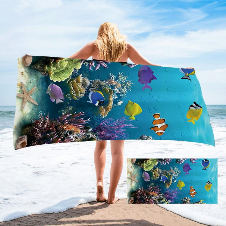 Seaside Portable Microfiber Beach Swim Printed Bath Towel Reluova