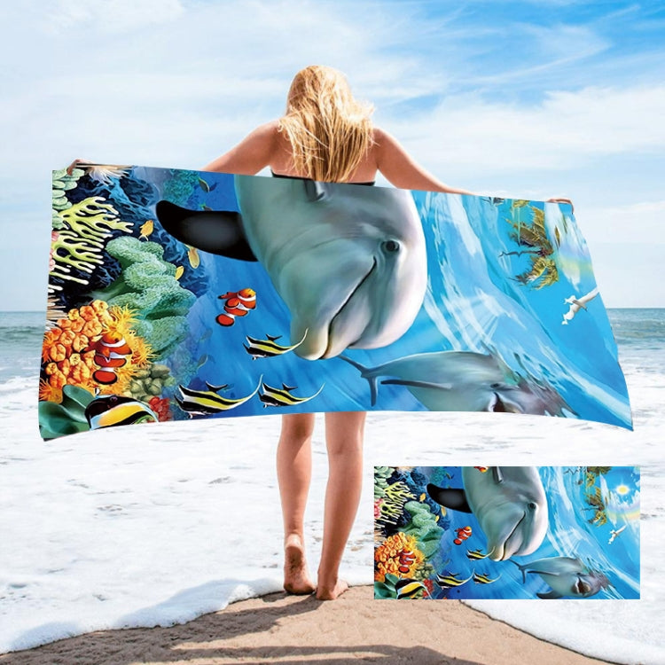 Seaside Portable Microfiber Beach Swim Printed Bath Towel Reluova