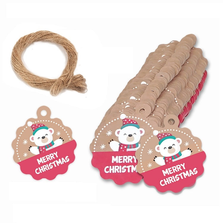 100pcs / Pack Christmas Kraft Paper Tag Gift Wrap Card Set