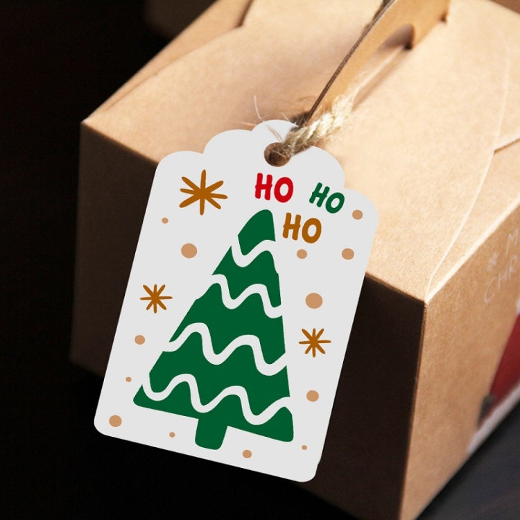 100pcs / Pack Christmas Kraft Paper Tag Gift Wrap Card Set